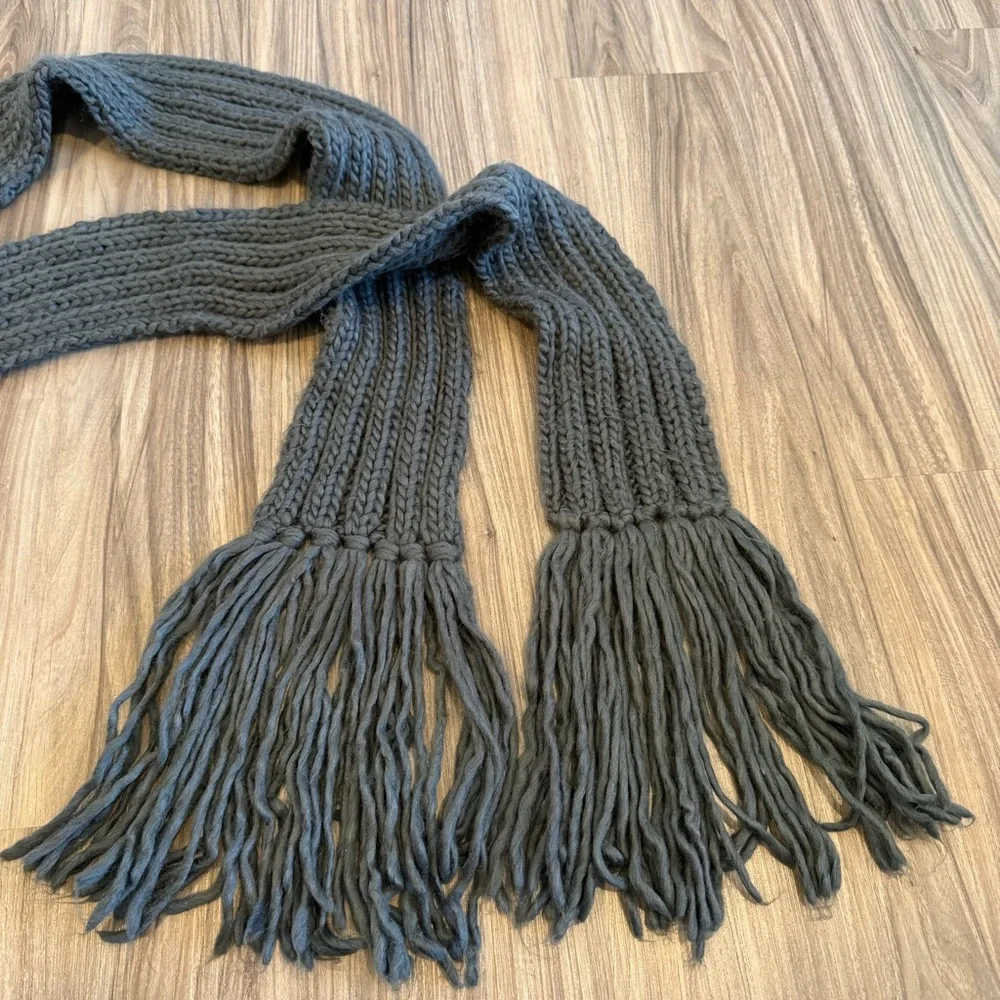Free People Gray Knit Scarf